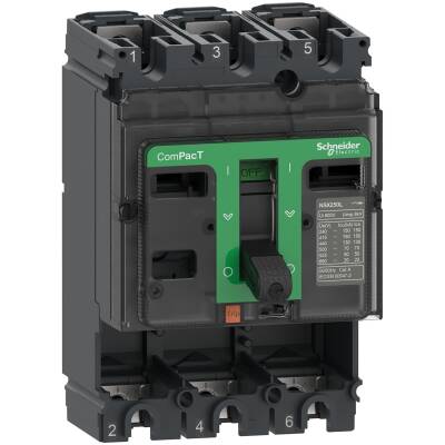 circuit breaker basic frame, ComPacT NSX250B, 25 kA at 415 VAC 50/60 Hz, 250 A, without trip unit, 3 poles - 1