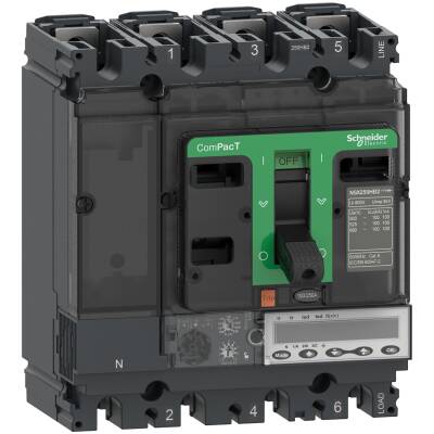 Circuit breaker ComPacT NSX100HB1, 75kA at 690VAC, MicroLogic 5.2 E trip unit 40A, 4 poles 4d - 1