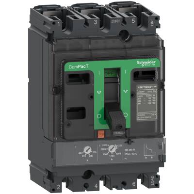 Circuit breaker ComPacT NSX250R, 200kA at 415VAC, TMD trip unit 160A, 3 poles 3d - 1