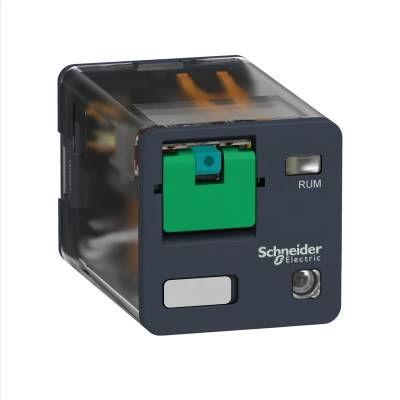 Harmony, Universal plug-in relay, 10 A, 2 CO, with LED, with lockable test button, 12 V DC - 1