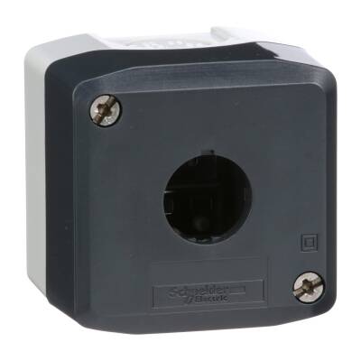 Harmony XALD, XALK, Empty enclosure, plastic, dark grey lid, for push button Ø22, 1 cut-out - 1