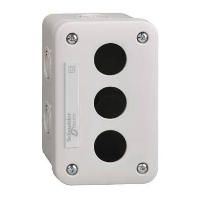 Harmony XALE, Empty control station, plastic, light grey, 3 cut-outs, for XB7 - 1