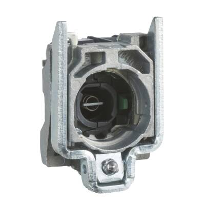 Harmony XB4, Light block with body/fixing collar, metal, blue, for BA9s bulb, <= 250 V, 1 NO - 1