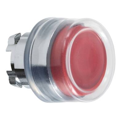 Harmony XB4, Push button head, metal, projecting, red, Ø22, spring return, booted, unmarked - 1