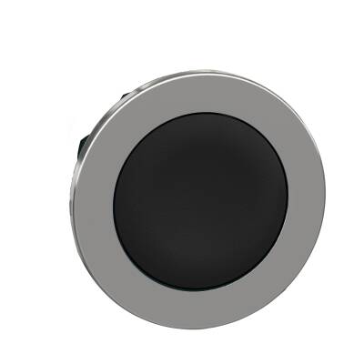 Head for non illuminated push button, Harmony XB4, flush mounted black flush caps pushbutton push - 1