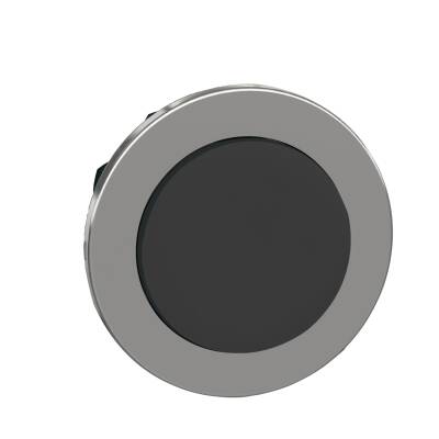 Head for non illuminated push button, Harmony XB4, flush mounted black projecting pushbutton - 1