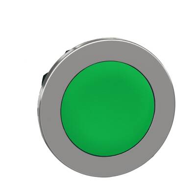 Head for non illuminated push button, Harmony XB4, flush mounted green flush caps pushbutton push - 1