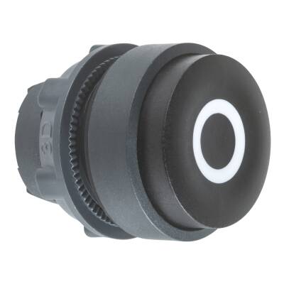 Head for non illuminated push button, Harmony XB5, XB4, black projecting pushbutton Ø22 mm spring return 