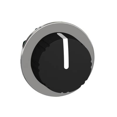 Head for selector switch, Harmony XB4, flush mounted black sw. knurled knob 3 pos return left to center - 1