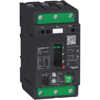 Motor circuit breaker, TeSys GV4, 3P, 3.5A, Icu 100kA, thermal magnetic multifunction, Everlink terminals - 1