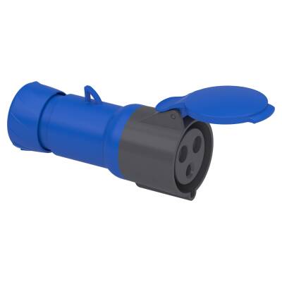 PratiKa wander socket - straight - 32 A - 2P + E - 200...250 V AC - IP44 - 1