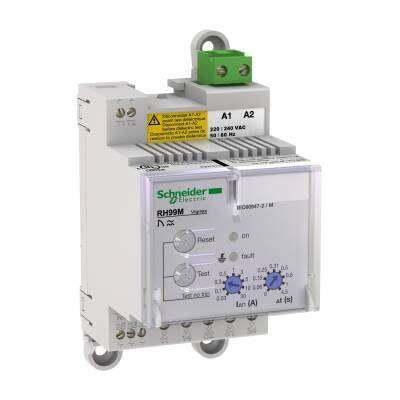 residual current protection relay, VigiPacT RH99M, 30 mA to 30 A, 110/130 VAC 50/60 Hz, DIN rail mounting - 1