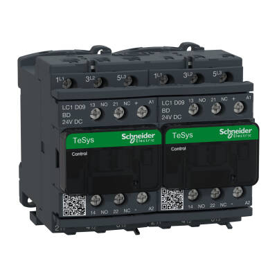 TeSys D reversing contactor - 3P(3 NO) - AC-3 - <= 440 V 9 A - 24 V DC coil - 1