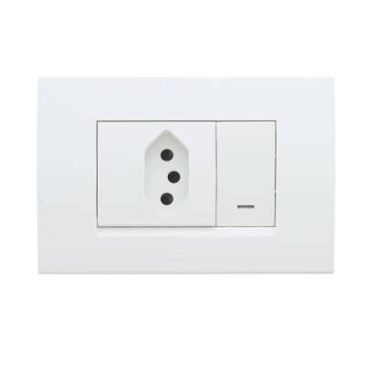 16 Amp Euro un-switched socket module - white - 1