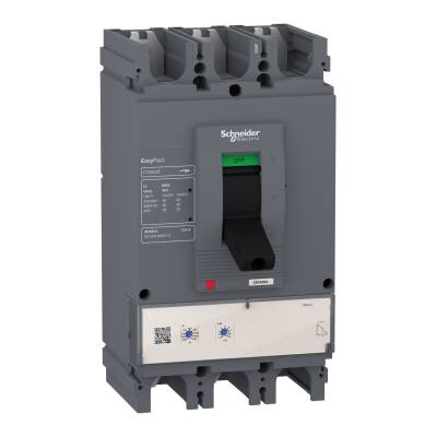 circuit breaker EasyPact CVS630F, 36 kA at 415 VAC, 630 A rating ETS 2.3 electronic trip unit, 3P 3d - 1