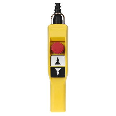Harmony XAC, Pendant control station, plastic, yellow, pistol grip, 2 push buttons, 1 emergency stop - 1