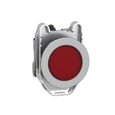 Harmony XB4, Pilot light flush mounted, metal, red, Ø30, plain lens with integral LED, 110…120 V AC - 1