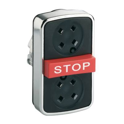 Head for triple headed push button, Harmony XB4, flush/red projecting/flush pushbutton Ø22 mm without cap - 1