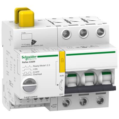 Reflex iC60N Ti24 10 A 3P curve C integrated control MCB - 1