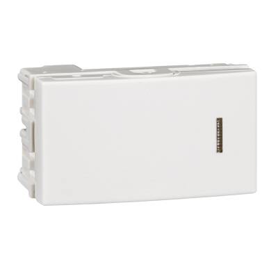 Standard single pole,2 way switch module (1module wide) - white - 1